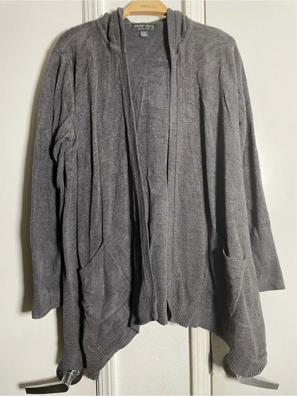 Barefoot Dreams CozyChic Hooded Cardi Sweater with Pockets